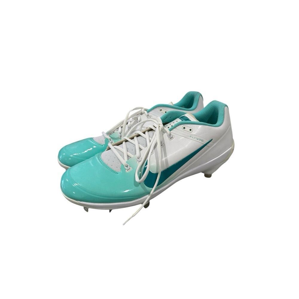 NIKE Baseball CLEATS Air Max Flywire 880261 Mens SHOES 16‎ METAL White